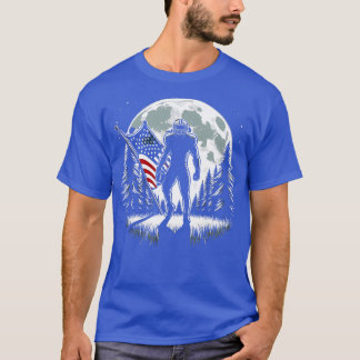 T-shirt Joueur de Pleine lune du drapeau américain Centre