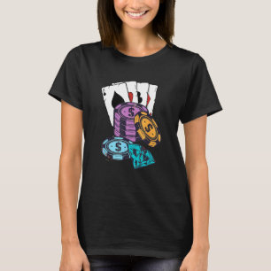 T-shirt Joueur de poker Ace Spades Joueur de carte Lucky P
