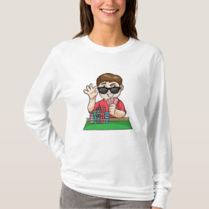 T-shirt Joueur de poker au Poker avec lunettes de soleil