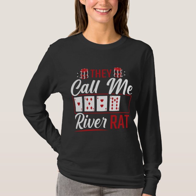 T-shirt Joueur de poker de River Rat Funny Texas Holdem Lu (Devant)