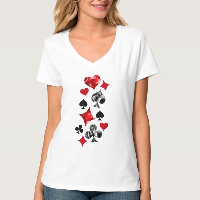 T-shirt Joueur de poker Joueur de cartes de jouer costumes (Devant)