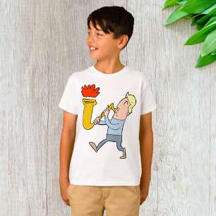 T-Shirt Joueur de Saxophone en Train de Jouer