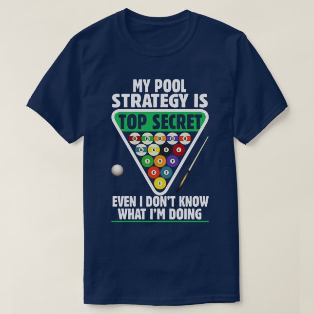T-shirt Joueur de snooker de stratégie de billard (Design devant)