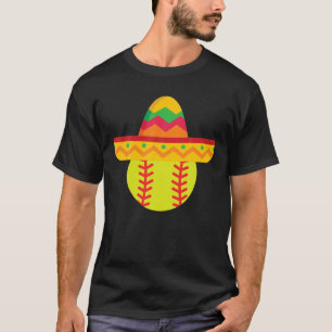 T-shirt Joueur de softball Sombrero Cinco De Mayo