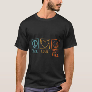 T-shirt Joueur de Softll Sportif Signe de Paix Hippie Amou
