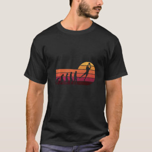 T-shirt Joueur de sport de balle de rugby Evolution rétro 