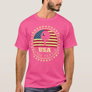 T-shirt Joueur de tennis de table à l'américain drapeau Pi