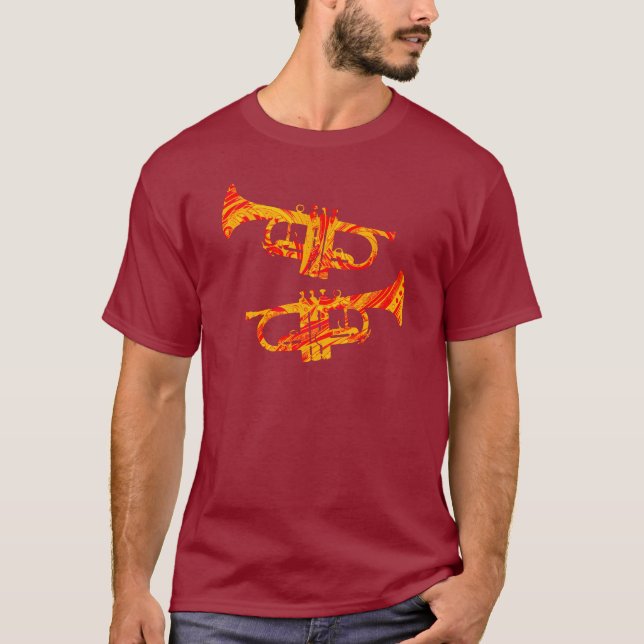 T-shirt Joueur de trompette spécial musique moderne laiton (Devant)
