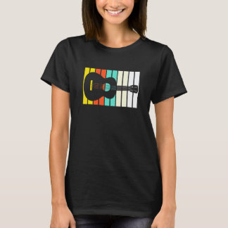 T-shirt Joueur de Ukulélé Rétro Vintage Graphique de Musiq