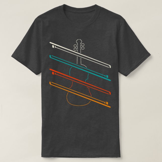 T-shirt Joueur de violon Vintage à cordes colorées (Design devant)