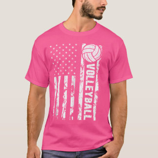 T-shirt Joueur de volley-ball américain drapeau américain