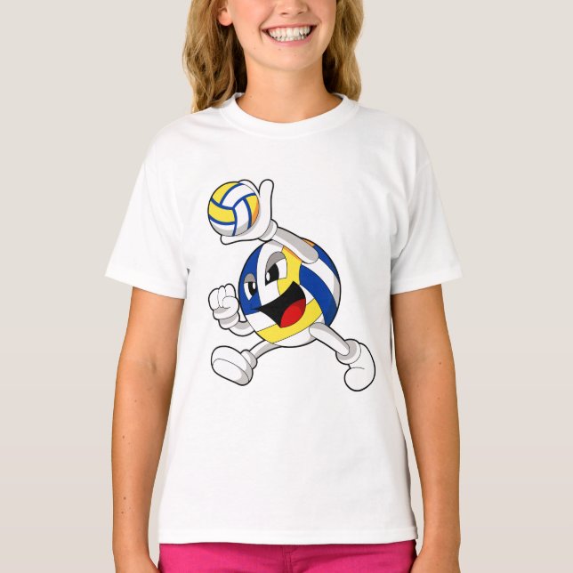 T-shirt Joueur de volley-ball avec volley-ball (Devant)