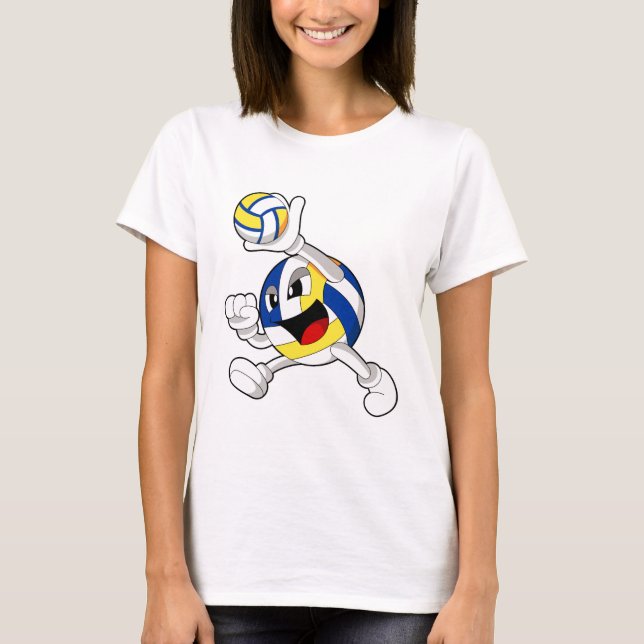 T-shirt Joueur de volley-ball avec volley-ball (Devant)