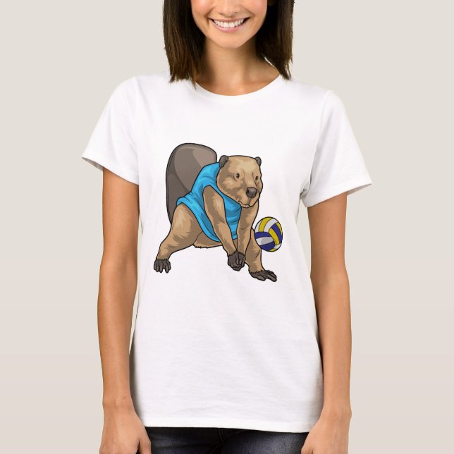 T-shirt Joueur de volley-ball Beaver (Devant)