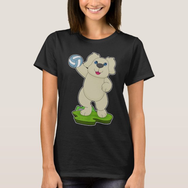 T-shirt Joueur de volley-ball de chien (Devant)