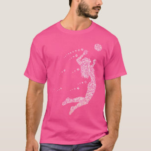 T-shirt Joueur de volley-ball de plage rose