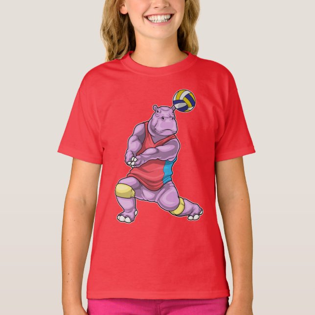 T-shirt Joueur de volley-ball hippo (Devant)
