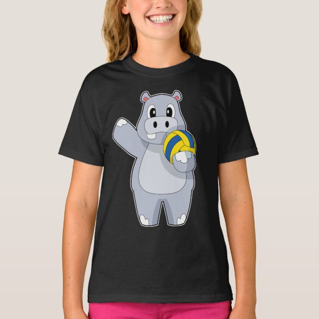 T-shirt Joueur de volley-ball hippo (Devant)