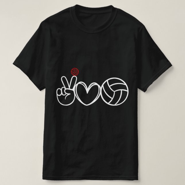T-shirt Joueur de volley-ball Peace Love Graphic (Design devant)