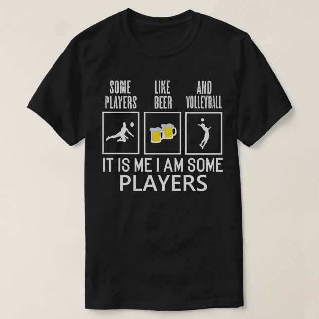 T-shirt Joueur de volleyball boisson bière Volleyball Funn (Design devant)