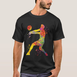 T-shirt Joueur de Volleyball Colorsplash Beach Volleyball