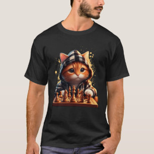 T-shirt Joueur d'échecs chat Kitten Jeu de société Stratég