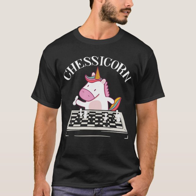 T-shirt Joueur d'échecs Équipe du club de chessicorne (Devant)