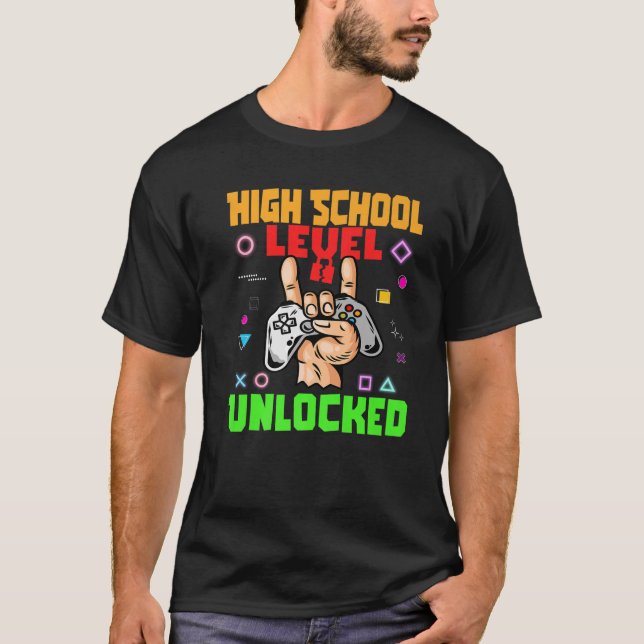 T-shirt Joueur déverrouillé de niveau secondaire Retour à  (Devant)