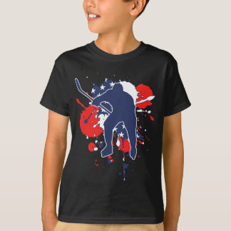 T-shirt Joueur du drapeau américain - Hockey sur glace amé