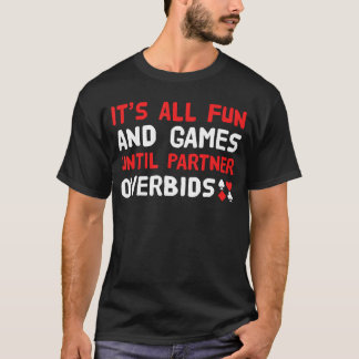 T-shirt Joueur en double de jeu de cartes à enchères Bridg