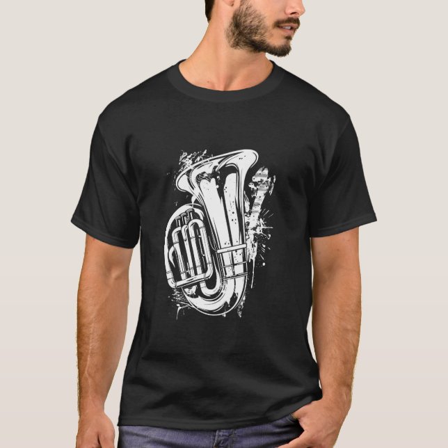 T-shirt Joueur en laiton Tuba Graffiti (Devant)