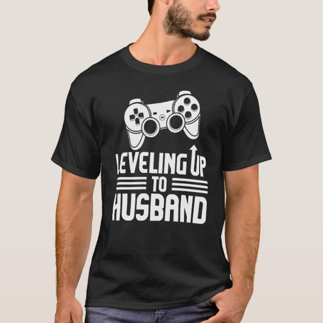 T-shirt Joueur Fiançailles Niveau Jusqu'Au Mari (Devant)