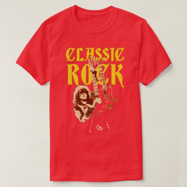 T-shirt Joueur guitariste rock les années 70 rock classiqu (Design devant)
