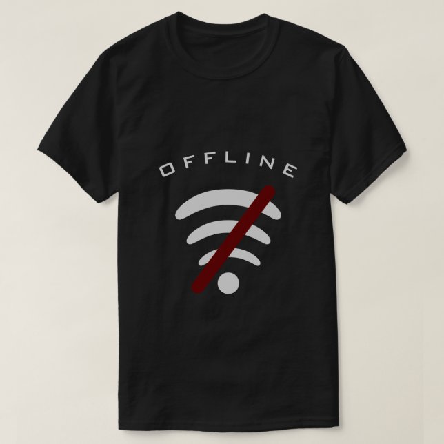 T-Shirt Joueur hors ligne - Pas de Wi-Fi - Zone li (Design devant)