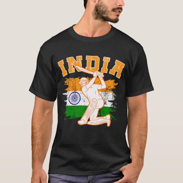 T-shirt Joueur indien de cricket (Devant)