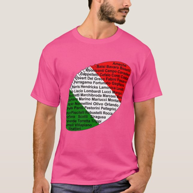 T-shirt Joueur Italien Américain De Football (Devant)