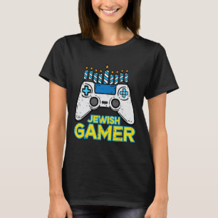 T-shirt Joueur juif Chanukah jeu vidéo Hommes garçons enfa