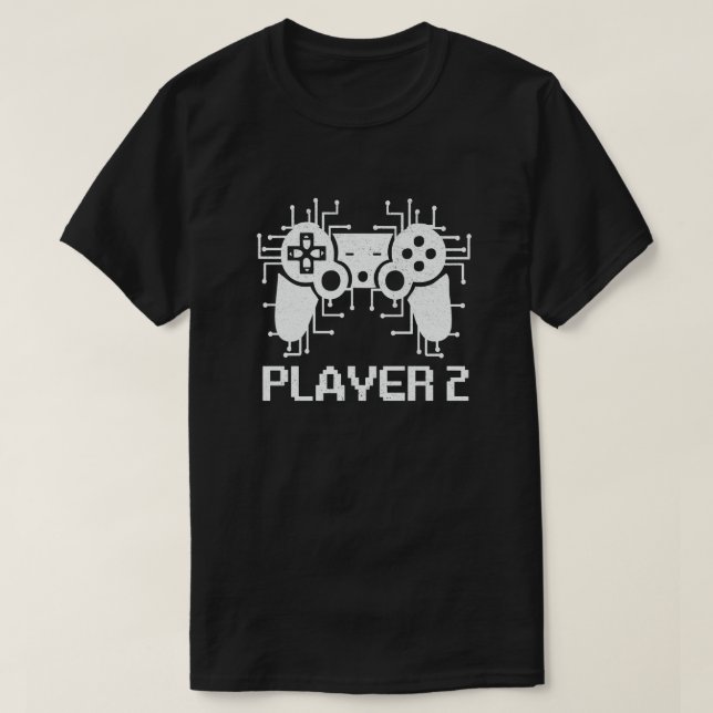 T-shirt Joueur jumelé Couple Joueur 1 Joueur 2 (Design devant)