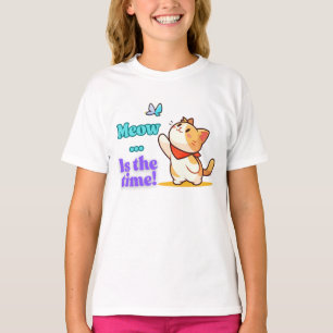 T-shirt Joueur Kawaii Cat Meow Citation Tee