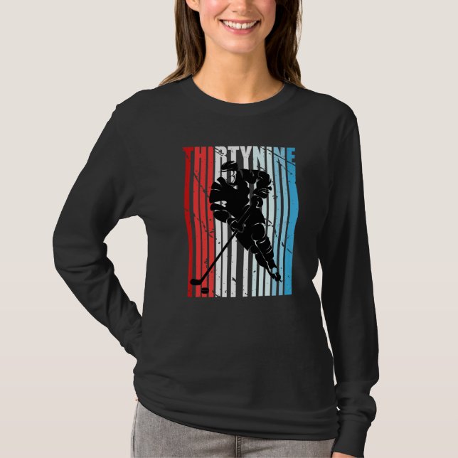 T-shirt Joueur masculin de hockey sur glace 39e anniversai (Devant)