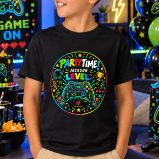 T-shirt Joueur Niveau Supérieur Garçon Fête d'anniversaire