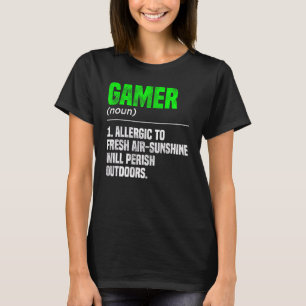 T-shirt Joueur Noun Définition Vidéo Jouer Jouer Pc