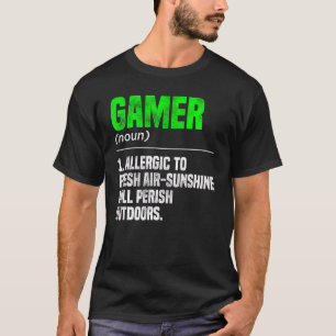 T-shirt Joueur Noun Définition Vidéo Jouer Jouer Pc