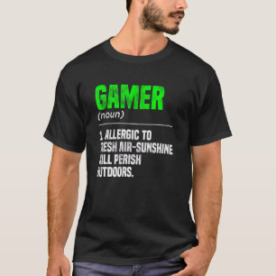 T-shirt Joueur Noun Définition Vidéo Jouer Jouer Pc
