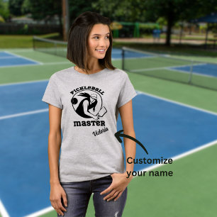T-shirt Joueur principal de Pickleball Femme Nom personnal