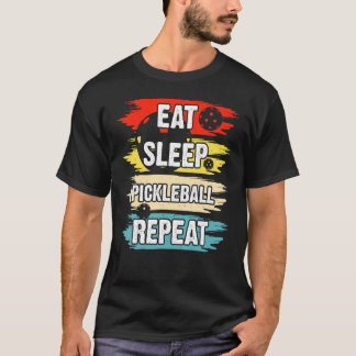 T-shirt Joueur répété de Pickleball Sleep Eat