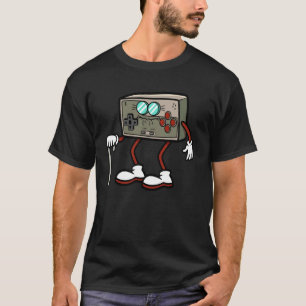 T-shirt Joueur Rétro Ancien Manette De Jeu Vidéo Drôle Ret