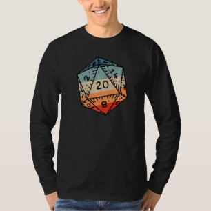 T-shirt Joueur Rpg Dice D20 Dice Dragon Retro