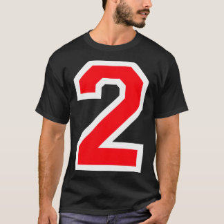 T-shirt Joueur sportif de style sportif Jersey Numéro 2