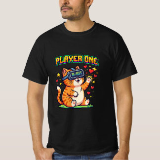 T-shirt Joueur Un Chat Joueur VR 8-Bit